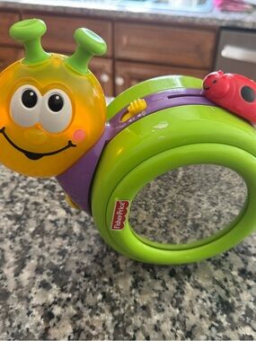 Fisher-Price Green & Yellow Snail Push-and-Roll Toy
